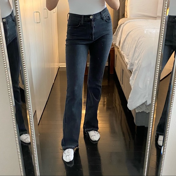 Hudson Bootcut Grey/Black Jean Split Hem Sz 28 - Picture 2 of 8